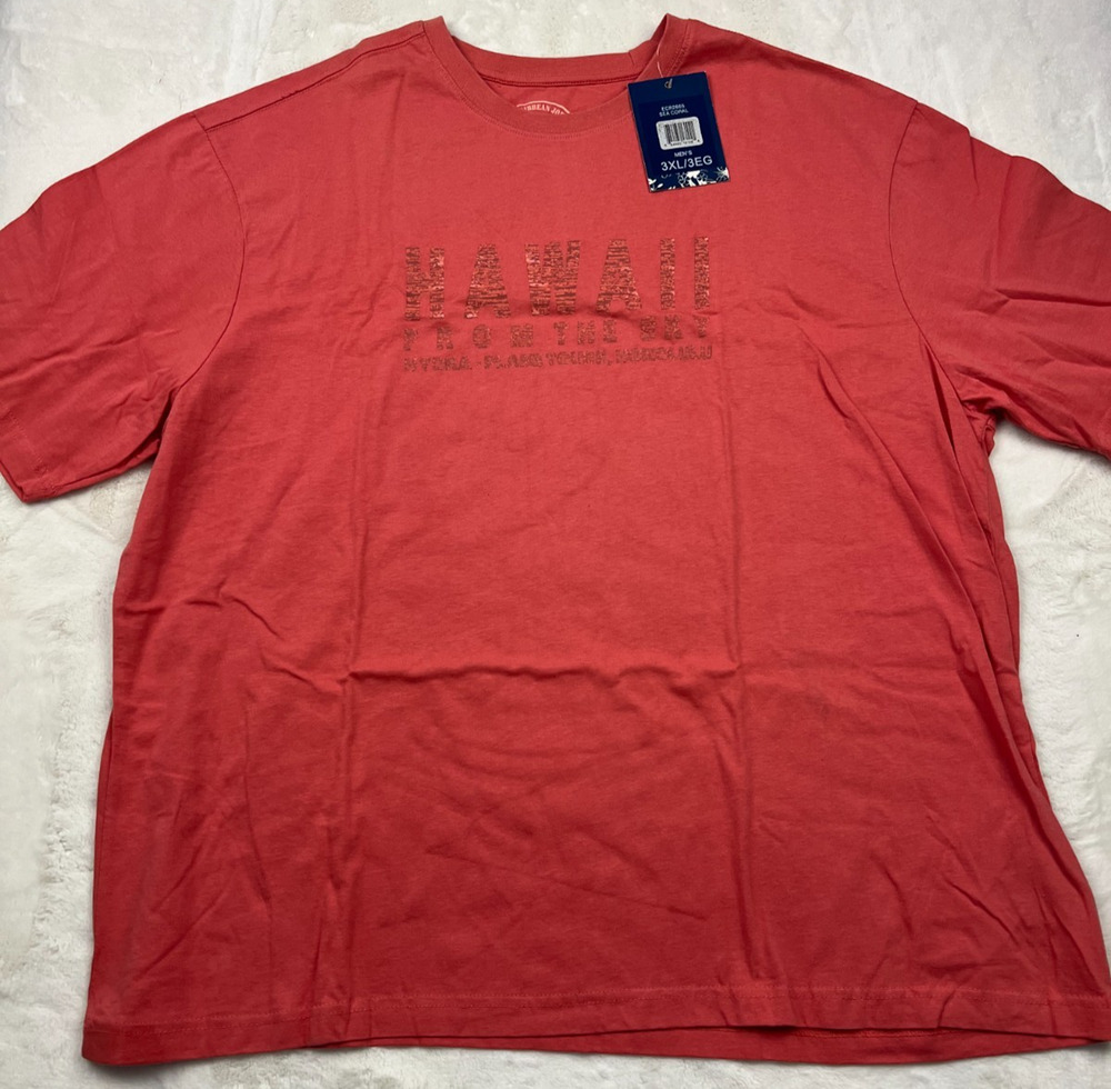Caribbean Joe Men 3XL Hawaii Honolulu Graphic T Shirt Sea Coral NWT
